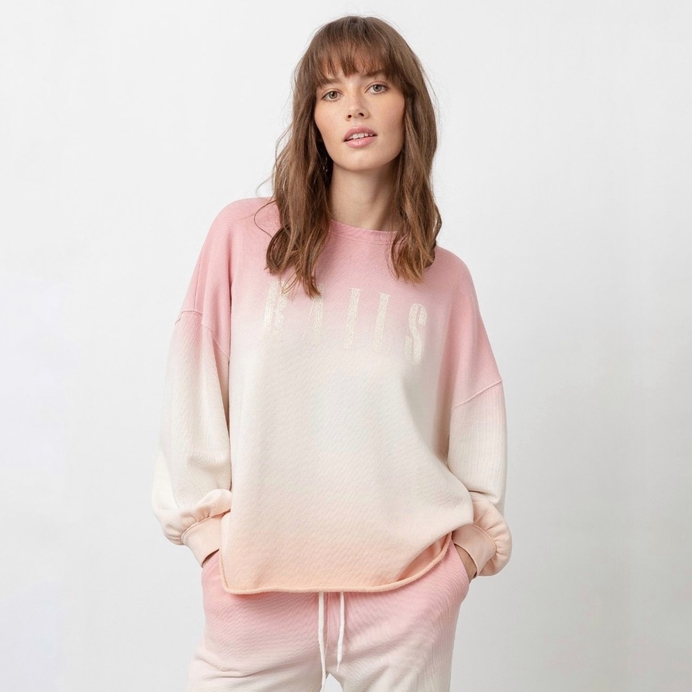 Rails |‎ Reeves Sweatshirt in Pink Peach Dip Dye Size M
